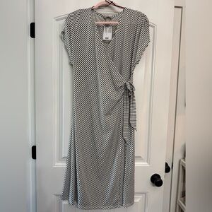 NWT H&M Striped Black and White Wrap Dress